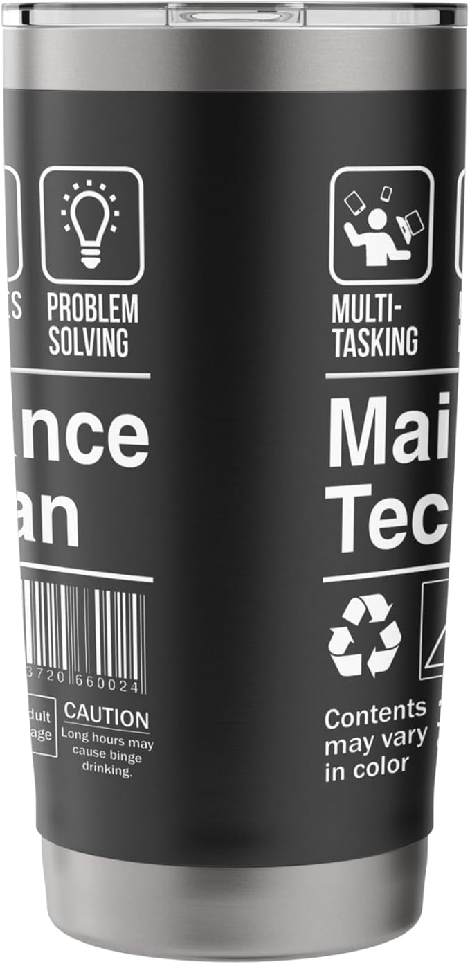 Maintenance Technician Funny Description Label Stainless Steel Insulated Tumbler