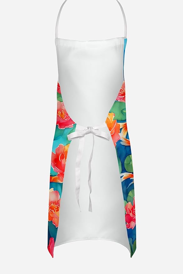 Caroline's Treasures Koi Fish Apron Cooking Kitchen Server Baking Crafts Gardening for Adult Women Men, Unisex, Large, Multicolor