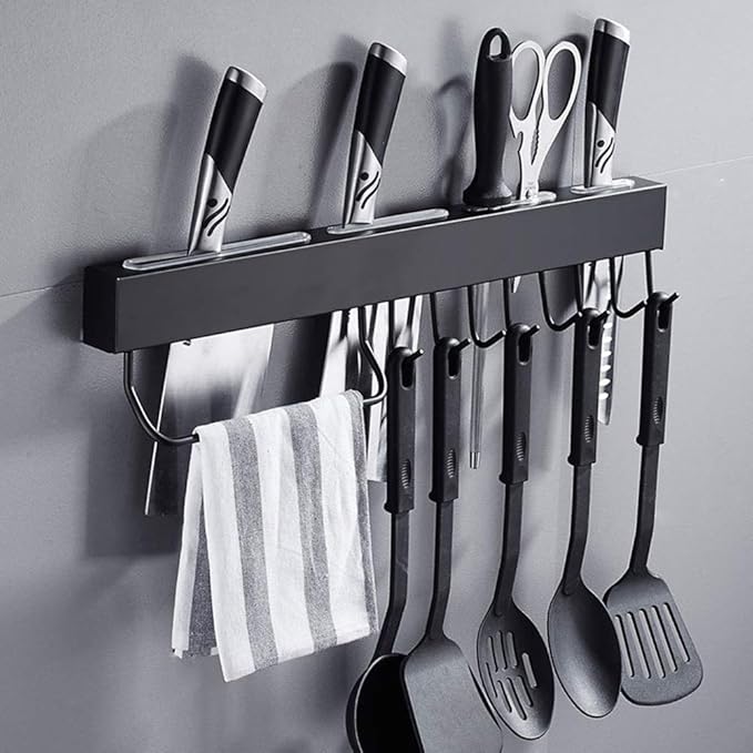 STAINLESS STEEL KITCHEN WALL MOUNTED KNIFE HOLDER STORAGE RACK FOR BATHROOM AND KITCHEN