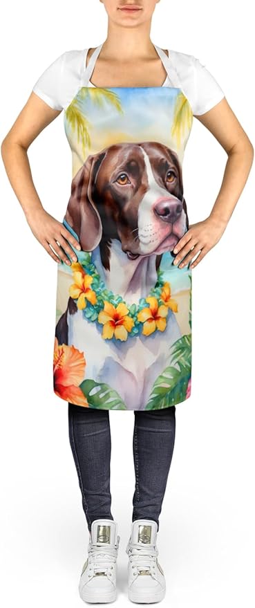 Caroline's Treasures Pointer Luau Apron Cooking Kitchen Server Baking Crafts Gardening for Adult Women Men, Unisex, Large, Multicolor