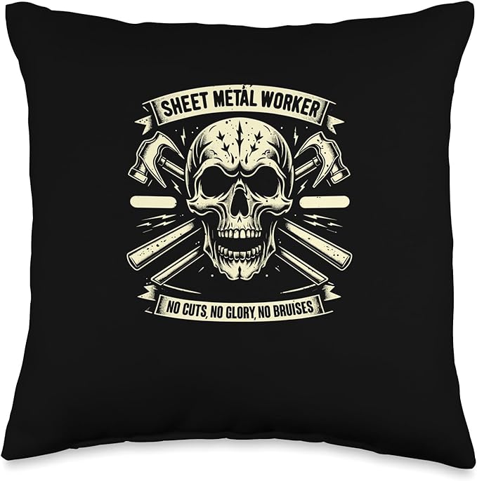 Fabrication Sheet Metal Welding Laborer Sheet Metal Worker Throw Pillow