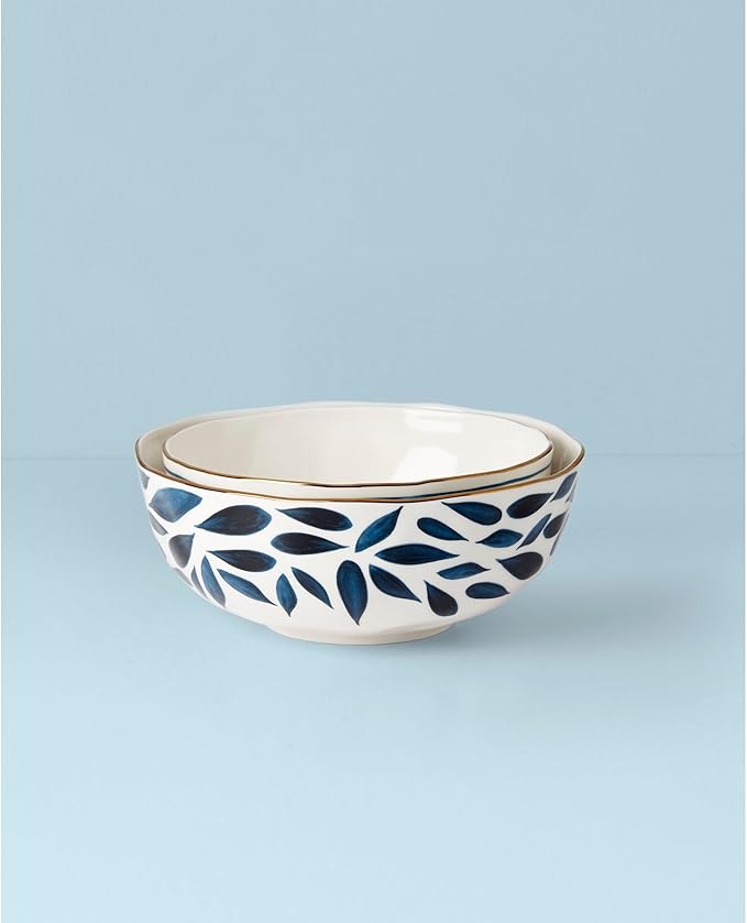 Lenox Blue Bay 2-Piece Nesting Bowl Set, 5.51
