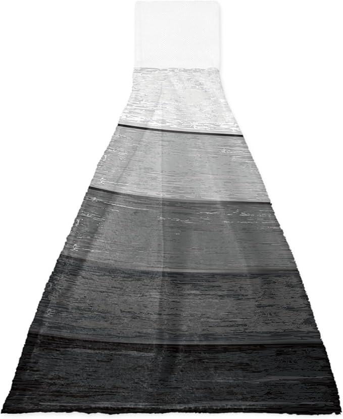 Alandar Home Kitchen Tie Towel Set of 1, Farm Retro Wood Grain Black Gray Absorbent Soft Hand Towels for Bathroom Hanging Towels, Farmhouse Gradient Stripes Fast Drying Cleaning Cloth with Loop