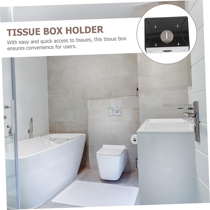 LIFKOME Wall Mounted Paper Towel Dispenser Capacity Black Tissue Holder for Bathroom and Kitchen Versatile Design for Hotels and Commercial Use Easy to Install Compatible with All Types