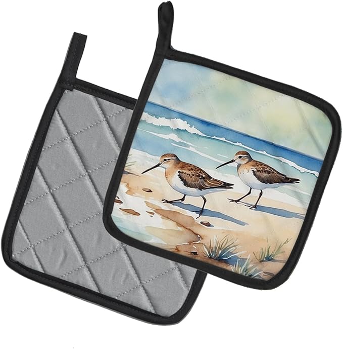Caroline's Treasures Sandpipers Hunting Pair of Pot Holders Kitchen Heat Resistant Pot Holders Sets Oven Hot Pads for Cooking Baking BBQ, 7 1/2 x 7 1/2