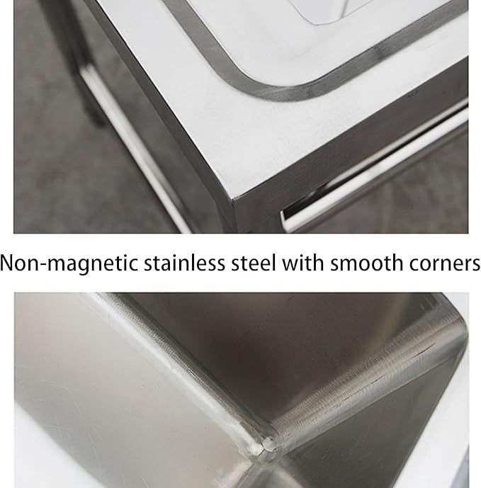Kitchen Sink with Bracket, Commercial Stainless Steel Sink,Free Standing Utility Sink for Garage, Restaurant, Kitchen, Laundry Room, Outdoor,50cm/19.6in