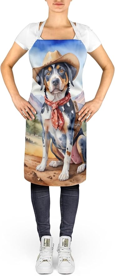 Caroline's Treasures Catahoula Cowboy Welcome Apron Cooking Kitchen Server Baking Crafts Gardening for Adult Women Men, Unisex, Large, Multicolor
