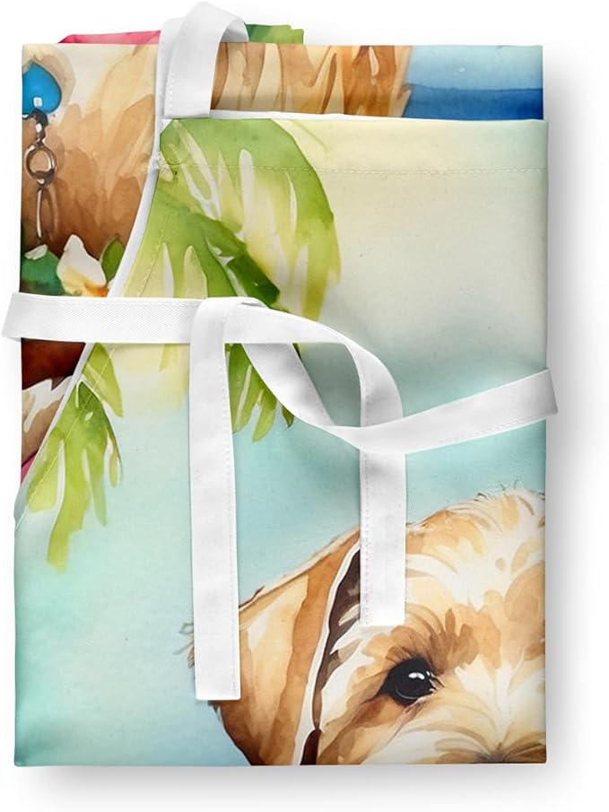 Caroline's Treasures Wheaten Terrier Luau Apron Cooking Kitchen Server Baking Crafts Gardening for Adult Women Men, Unisex, Large, Multicolor