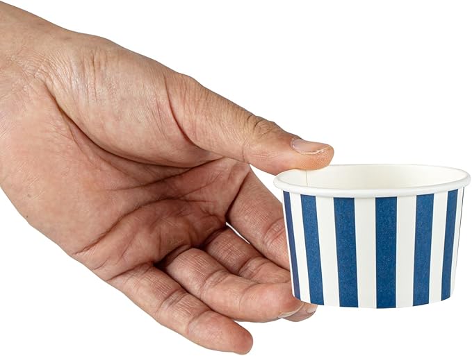 Restaurantware Blue 200 Count To Go Cup Disposable 3 x 3 x 1.8 Inches Paper Mini Cup Grease-Resistant Cup Recyclable Durable Design, Lids Sold Separately