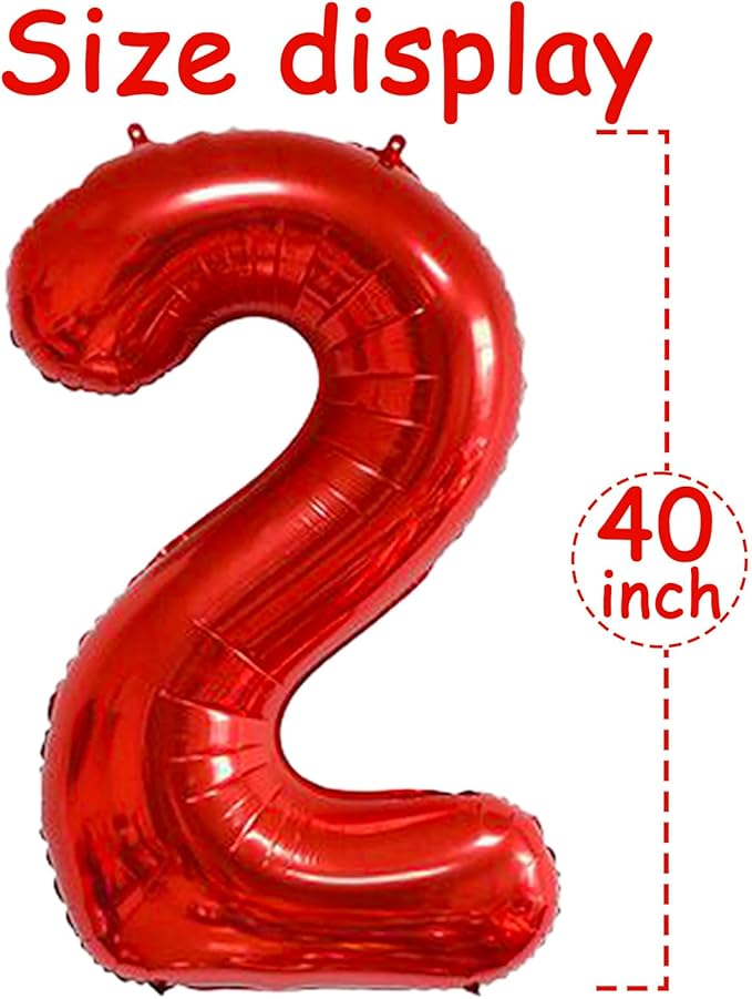 Huge Red 2026 New Year Balloons 40 Inch 2026 Red Mylar Foil Helium Number Balloons Christmas New Year Eve Graduation Party Decorations Supplies