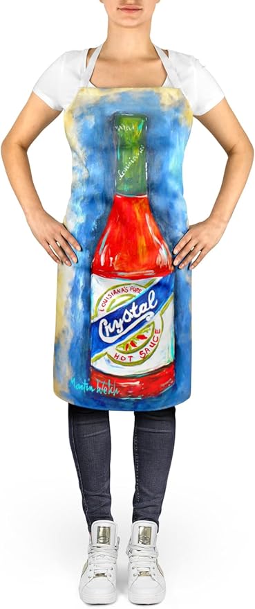Caroline's Treasures Hot Sauce Crystal Blue Apron Cooking Kitchen Server Baking Crafts Gardening for Adult Women Men, Unisex, Large, Multicolor