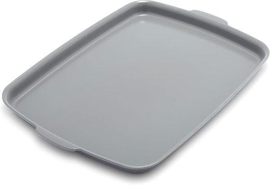 GreenPan Premiere Ovenware Healthy Ceramic Nonstick 18" x 13" Half Rectangular Baking Pan, PFAS-Free, Warp-Free Bakeware, Durable Quick Heating, Oven & Broiler Safe to 600F, Dishwasher Safe, Gray