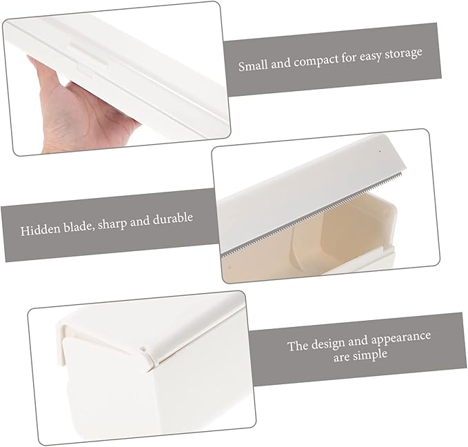 STOBOK Plastic Film Cutter - Cling Wrap Dispenser with Stainless Steel Cutter Compact Food Wrap Storage Box for Home Use Ideal for Plastic Wraping and Aluminum Foil