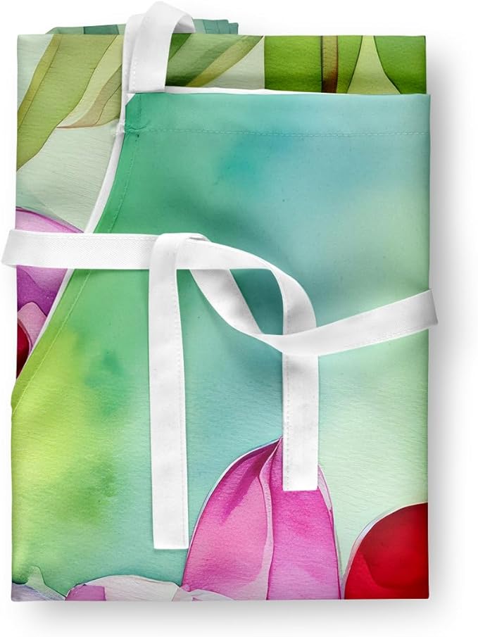 Caroline's Treasures Orchids in Watercolor Apron Cooking Kitchen Server Baking Crafts Gardening for Adult Women Men, Unisex, Large, Multicolor