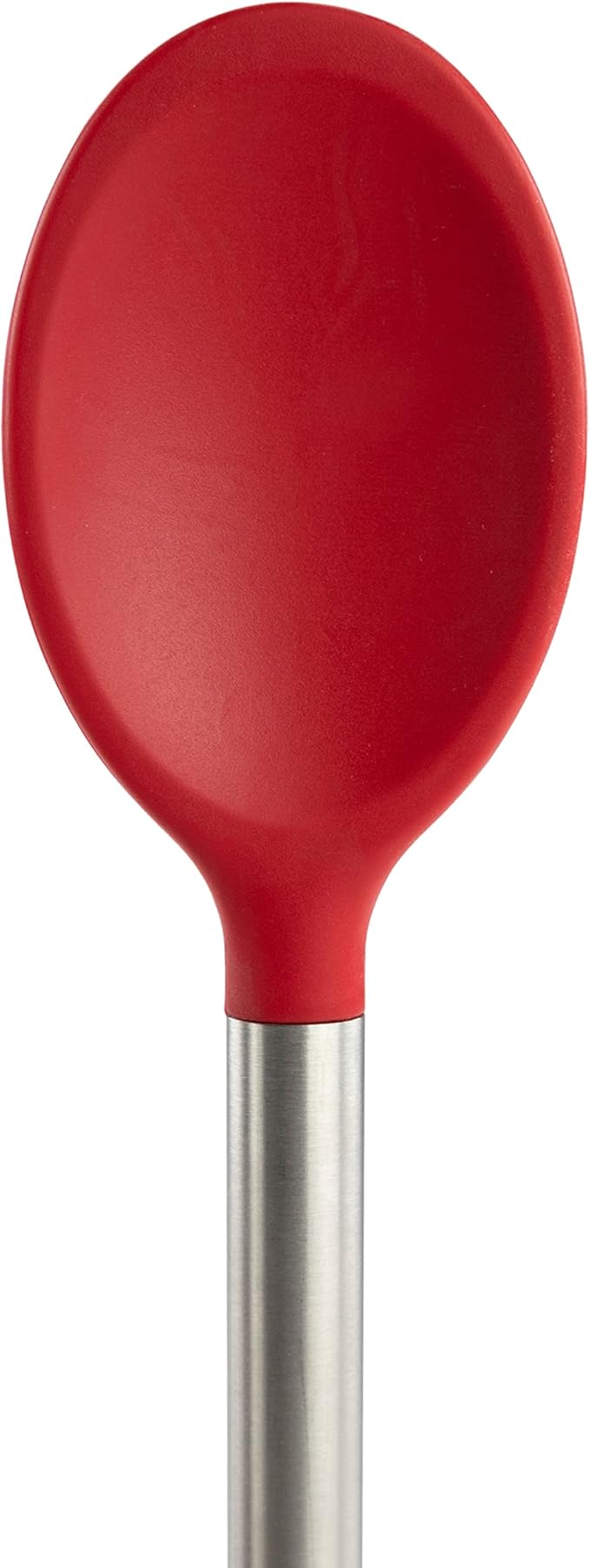 Tovolo Silicone Cooking Utensil Set of 6 Stainless Steel Handle Ladle Slotted Turner Tongs Flex Core Spatula Scraper Mixing Spoon & Potato Masher, Dishwasher Safe BPA Free Utensils, Cayenne Red