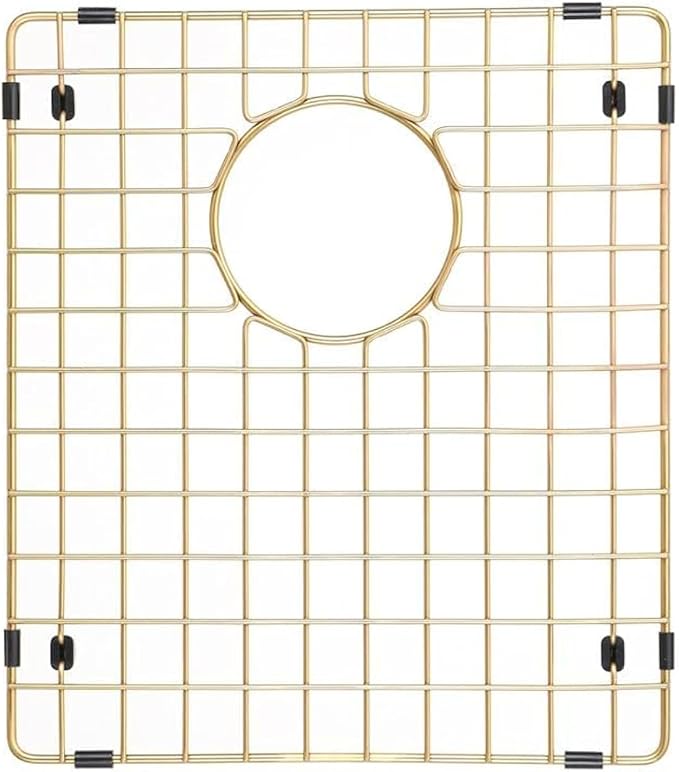 Starstar Sinks Protector Matte Gold 304 Stainless Steel Kitchen Sink Bottom Grid, Rack (11.75 x 14)
