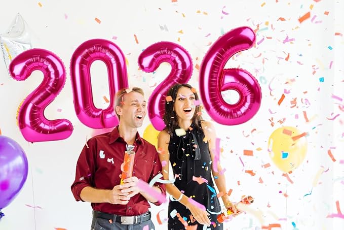 Hot Pink 2026 Number Balloon, Number Balloons 40 Inch, 2026 Balloon Number Birthday Decorations, 2026 Birthday Party Supplies, 2026 Graduation Party Favors, Class of 2026 Decorations