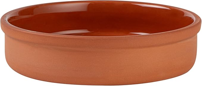 Restaurantware-Terra Tek 15.2 Ounce Terracotta Cazuelas, 2 Brown Glazed Clay Pots For Cooking - Oven-Ready, Microwavable, Terracotta Serving Pots, Dishwashable, For Cooking And Serving