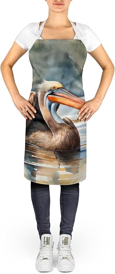 Caroline's Treasures Pelican Apron Cooking Kitchen Server Baking Crafts Gardening for Adult Women Men, Unisex, Large, Multicolor