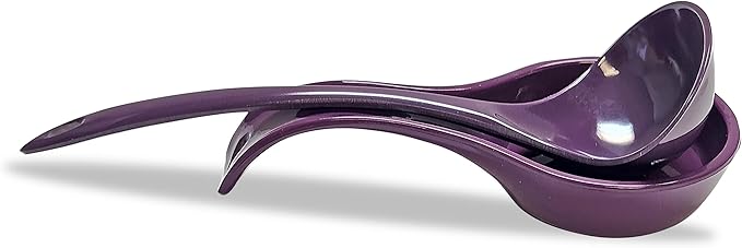 Reston Lloyd Kitchen Counter Utensil Spoon Rest, Ladles, Spaghetti Forks, & Spatulas, Durable BPA-Free Plastic – Dishwasher Safe, Décor, Space Saving Hanging Hole on Handle, Plum