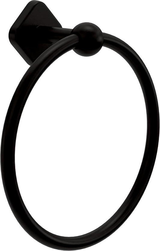 Franklin Brass Gainesville (1-Pack) Hand Towel Holder Matte Black Towel Racks for Bathroom Wall Round Towel Ring Holder for Bath Towel Hanger for Kitchen, Bathroom Accessories GNV46-MB