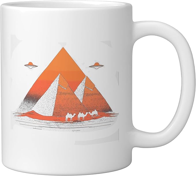 Alien Saucer Cryptid Extraterrestrial Beings Ceramic Mug, White