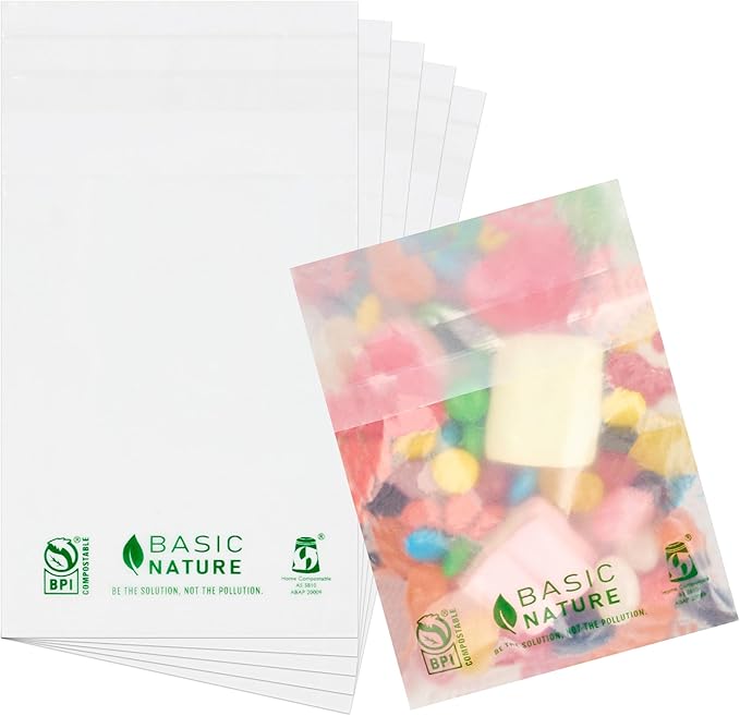 Restaurantware Food Storage Bags 100 Count 4 x 3 Inches Translucent Adhesive Bags Plastic Reusable Translucent for Cold Food Storage