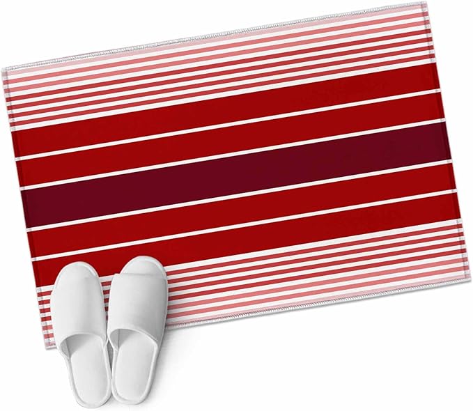 Area Rug 2x3ft, Abstract Gradient Red White Stripes Washable Rugs for Living Room Bedroom, Ombre Modern Art Soft Non-Slip Area Rugs Rectangle Floor Carpet for Dining Room