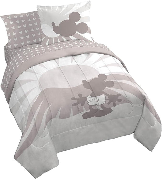Jay Franco Disney Mickey Mouse Queen Size Comforter Set - 7 Piece Bedding Includes Sheet Set & Pillow Covers - Super Soft Cozy Bedding