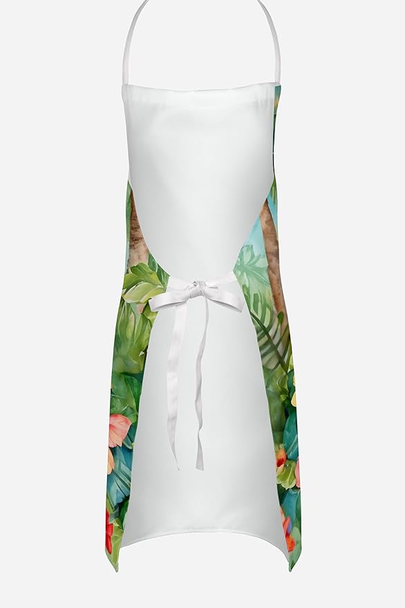 Caroline's Treasures Corgi Luau Apron Cooking Kitchen Server Baking Crafts Gardening for Adult Women Men, Unisex, Large, Multicolor