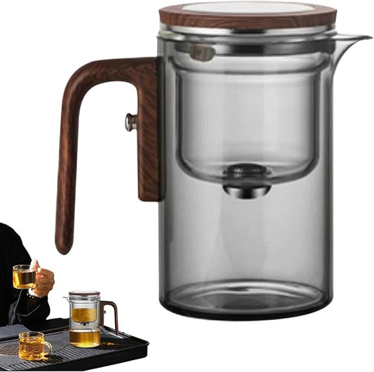 Glass Teapot, 600ml Strainer Kettle, Loose Brewing Pot with Firm Build, Kitchen Fixture with Solid Design, 5.75x5.51 inches Reliable Gear, Longtail Accessory for Home Tea Room Restaurant Brewing