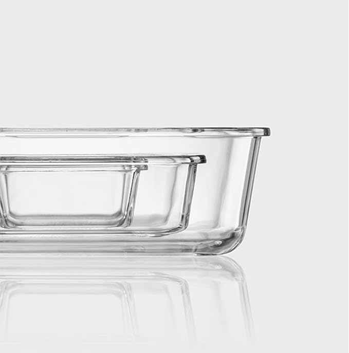LocknLock LNG455S5M The Clear Heat-Resistant Borosilicate Glass Food Storage Set, 10-Piece (5 Containers + 5 Lids) - Mint