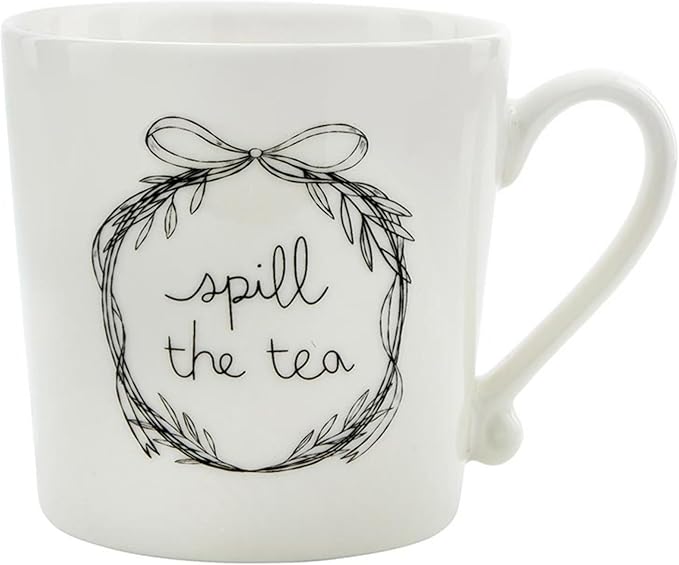 Santa Barbara Design Studio Gift Tea Cups Café Style Ceramic Tea Mug, 14-Ounce, Spill The Tea