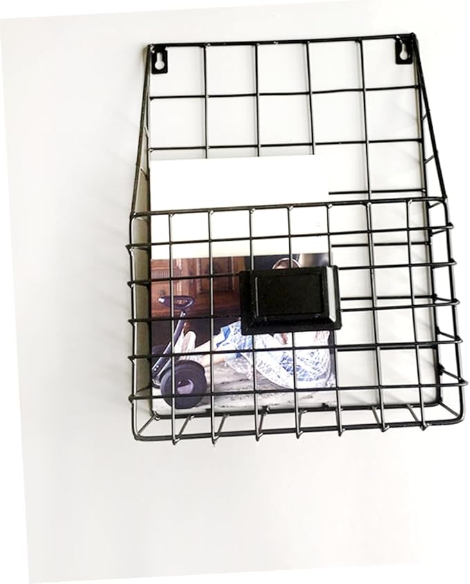 Cabilock Hanging Book Holder Metal Book Basket Wall Mount Storage Magazine Holder Wall Newspaper Rack