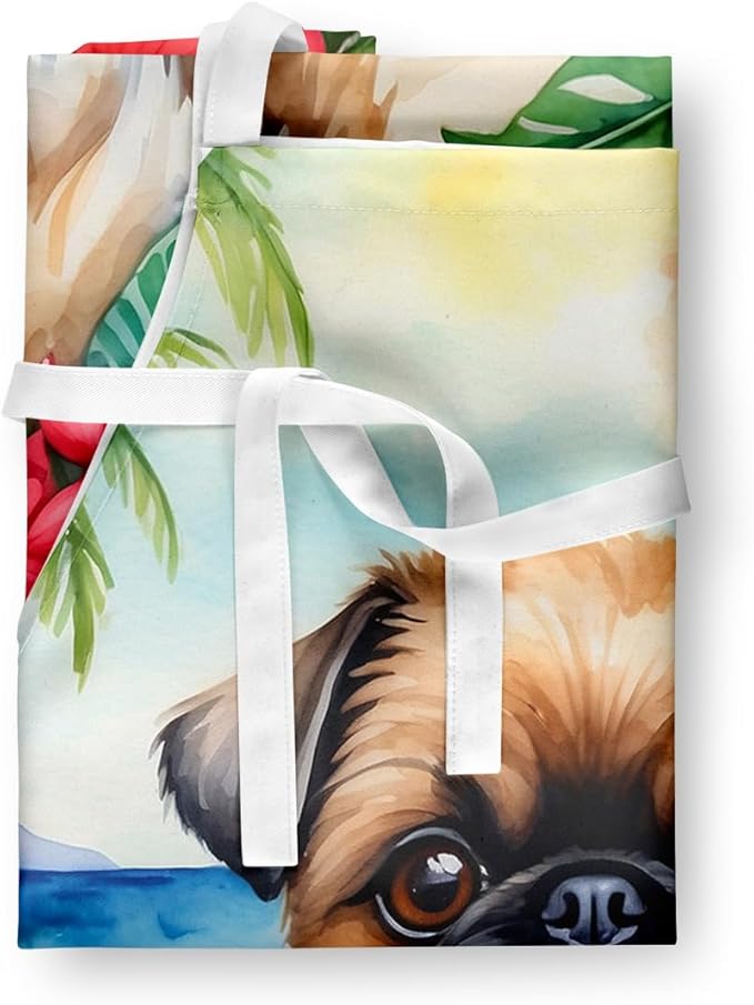 Caroline's Treasures Brussels Griffon Luau Apron Cooking Kitchen Server Baking Crafts Gardening for Adult Women Men, Unisex, Large, Multicolor