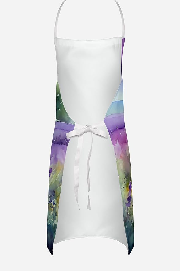 Caroline's Treasures Lavender in Watercolor Apron Cooking Kitchen Server Baking Crafts Gardening for Adult Women Men, Unisex, Large, Multicolor
