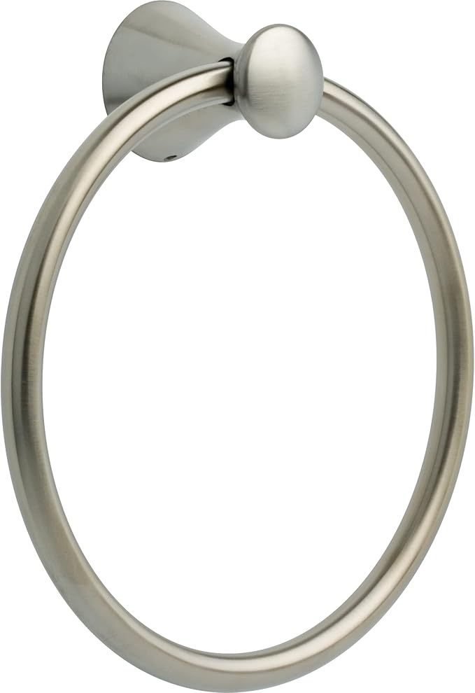 Delta Lahara (1-Pack) Hand Towel Holder Brilliance Stainless Steel Towel Racks for Bathroom Wall Round Towel Ring Holder for Bath Towel Hanger for Kitchen, Bathroom Accessories 73846-SS