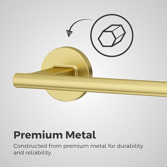 Pfister Capistrano Bath Towel Bar for Bathroom, 18-Inch, Wall-Mounted, Screw-in, Brushed Gold Finish, BTBCSO1BG