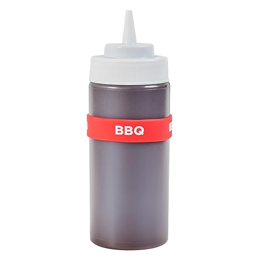 Restaurantware Silicone Squeeze Bottle Band 10 Count 2.75 Inch Dishwasher Safe Condiment Identification Band, BBQ Red Non-Slip Label Band for Condiment Labeling at Restaurants, Food Trucks