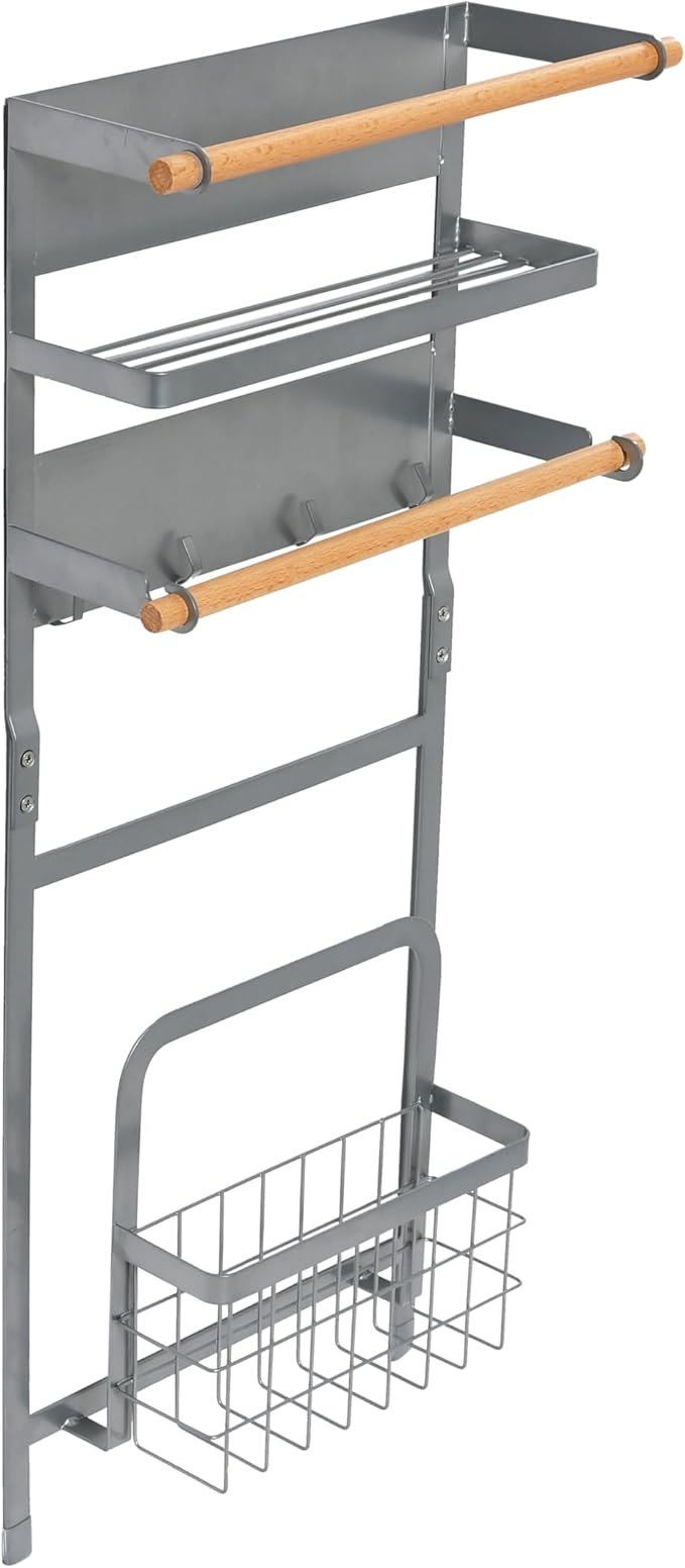 Household Essentials Metal Magnetic Organizer Rack, Grey