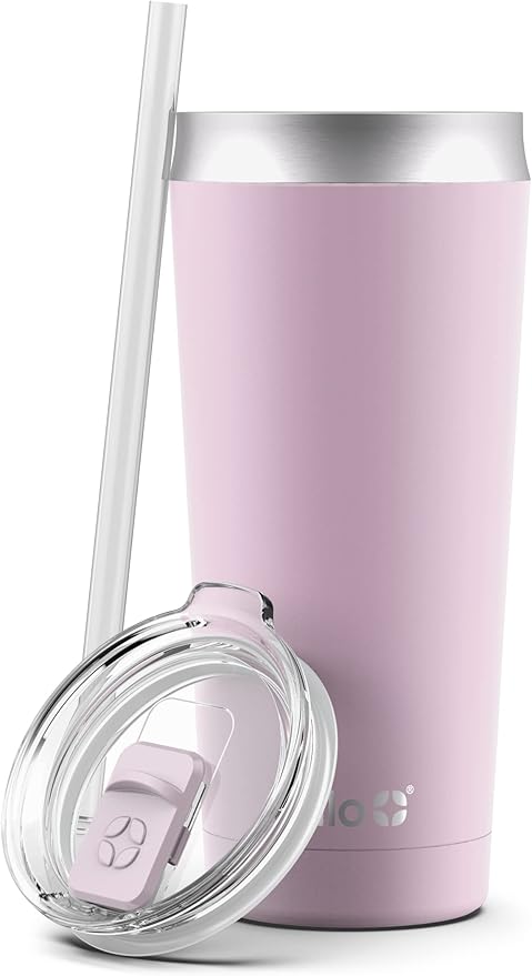 Ello Beacon Vacuum Insulated Stainless Steel Tumbler with Slider Lid and Optional Straw