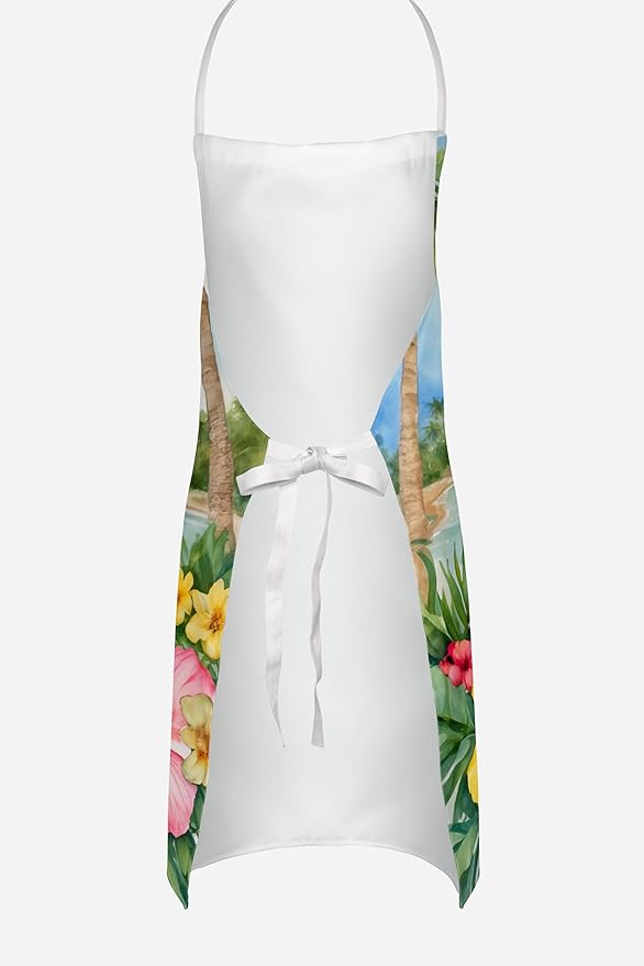 Caroline's Treasures Yellow Labrador Retriever Luau Apron Cooking Kitchen Server Baking Crafts Gardening for Adult Women Men, Unisex, Large, Multicolor