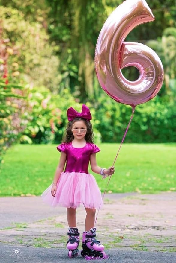 Number 6 Balloons Pearl Pink Party Decorations for Girl Boys, 40 In Big 6th Balloons for Engagement, Wedding, Celebration Party, Graduations, Photo Shoot