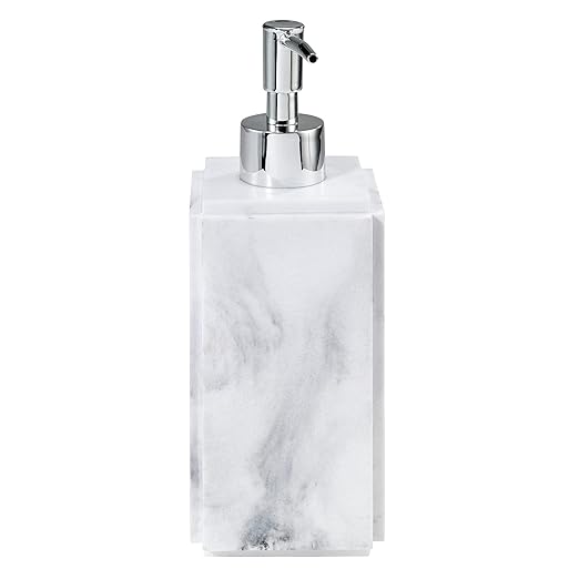Avanti Linens - Soap Dispenser/Lotion Pump, Resin Countertop Decor, Marble Inspired Home Accessories (Catania Collection)