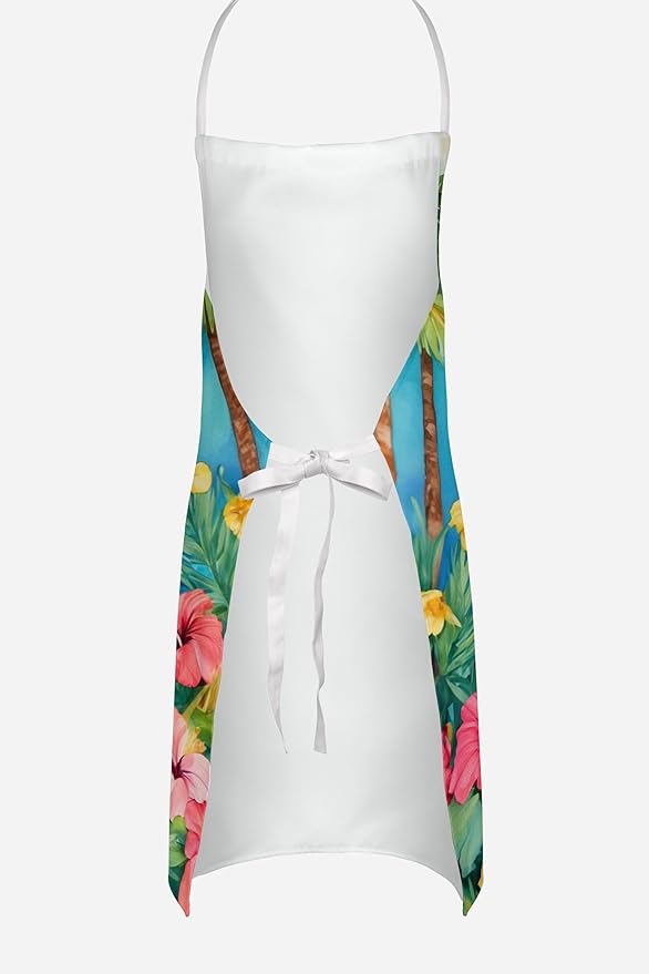 Caroline's Treasures Shar Pei Luau Apron Cooking Kitchen Server Baking Crafts Gardening for Adult Women Men, Unisex, Large, Multicolor