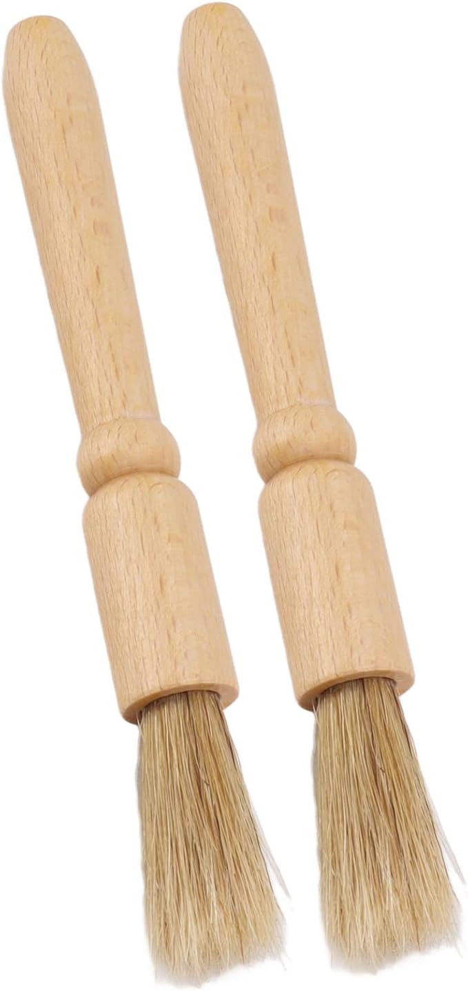 2Pcs Coffee Machine Cleaning Brush, Lightweight Wood Handle Coffee Grinder Cleaning Brush with Wood Handle, Portable Coffee Grinder Cleaning Tool for Cafe, Home, Kitchen