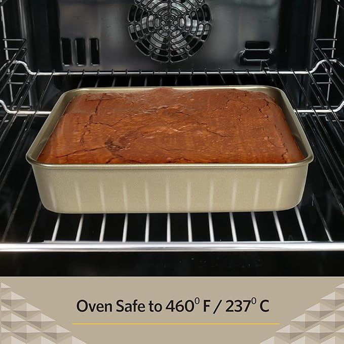 Glad Square Baking Pan Nonstick - Heavy Duty Metal Bakeware for Cakes and Brownies, 9 inches