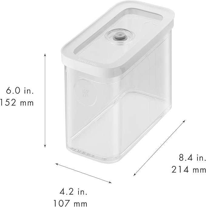 ZWILLING Fresh & Save Cube Boxes, Plastic, Airtight Dry Food Storage Container, Medium Tall Cube, 2M Container, 1.9-qt