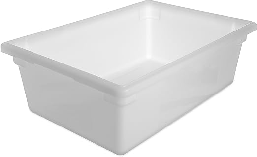 Carlisle FoodService Products Storplus Food Storage Container with Stackable Design for Catering, Buffets, Restaurants, Polyethylene (Pe), 12.5 Gallon, White, (Pack of 4)