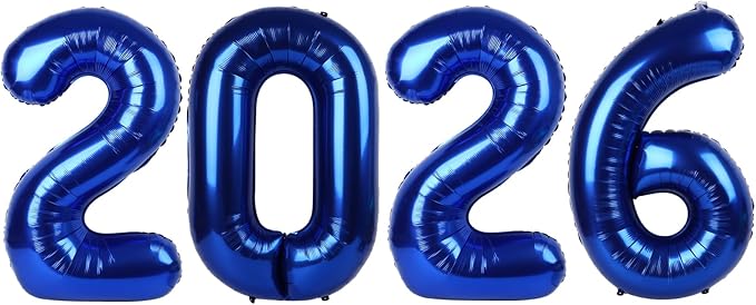 Night Blue 2026 Number Balloon, Night Blue Number Balloons 40 Inch, 2026 Balloon Birthday Decorations, 2026 Birthday Party Supplies, 2026 Graduation Party Favors, Class of 2026 Decorations